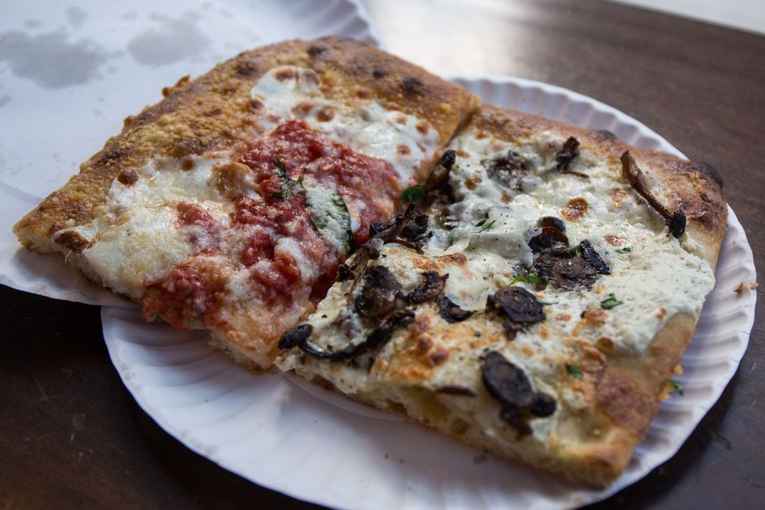 Margherita ($3.25) and Four Cheese Mushroom ($4.50)<br/>